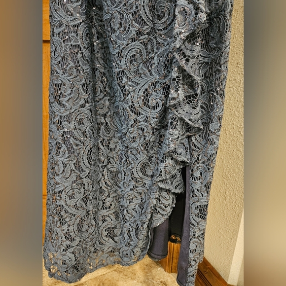 Alex Evenings Petite Long Sleeveless Lace and Sequin Dress Size 12P - Picture 3 of 7